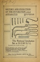 view History and evolution of the intubation apparatus : the rational intubation set at $12.50 for a short time.