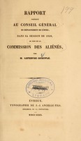 view Rapport presentau Conseil gal du dartement de l'Eure dans sa session de 1839 / au nom de la Commission des ali, par Lefebvre-Durufl.