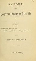 view Report of the Commissioner of Health on illuminating gas : made to the Committee on Lamps and Gas of the Common Council of the city of Brooklyn : July 3, 1883.