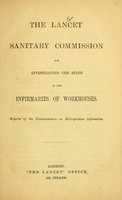 view Reports of the commissioners on metropolitan infirmaries.