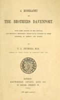 view A biography of the brothers Davenport : with some account of the physical and psychical phenomena which have occurred in their presence : in America and Europe / By T. L. Nichols.