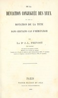 view De la diation conjugu des yeux : et de la rotation de la te dans certains cas d'hiplie.