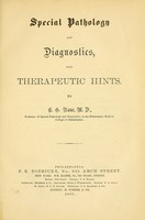 view Special pathology and diagnostics : with therapeutic hints / by C.G. Raue.