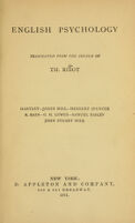 view English psychology / tr. from the French of Th. Ribot.