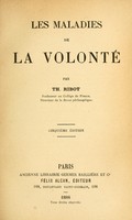 view Les maladies de la volonté / par Th. Ribot.