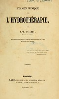 view Examen clinique de l'hydrothérapie / par H.-E. Schedel.