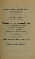 view Over irritatie van bindweefselcellen bij ontsteking / door Josephus Johannes Scheltema.