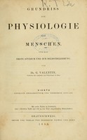 view Grundriss der Physiologie des Menschen für das erste Studium und zur Selbstbelehrung / von G. Valentin.