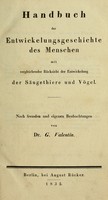 view Handbuch der Entwickelungsgeschichte des Menschen : mit vergleichender Rücksicht der Entwickelung der Säugethiere und Vögel : nach fremden und eigenen Beobachtungen / von G. Valentin.