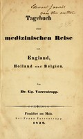 view Tagebuch einer medizinischen Reise nach England, Holland und Belgien / von Gg. Varrentrapp.