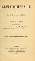 view Climatothérapie / par Hermann Weber ; traduit de l'allemand par A. Doyon [et] P. Spillmann.