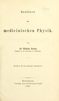 view Handbuch der medicinischen Physik / von Wilhelm Wundt ; mit 244 in den text gedruckten holzschnitten.