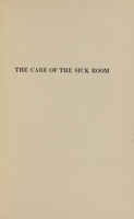 view The care of the sick room / by Elbridge Gerry Cutler.