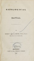 view A geological manual / by Henry T. de la Beche.