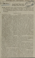 view Defence of Dr. Sewall's work on the pathology of drunkenness, and his drawings of the human stomach, as affected by the use of alcoholic drinks, from health to death by delirium tremens.