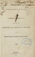 view Syllabus prepared for the use of the class / by S. Henry Dickson.