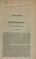 view Researches on meteorology / by Bennet Dowler.