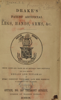 view Drake's patent artificial legs, hands, arms, &c.