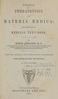 view General therapeutics and materia medica: adapted for a medical textbook (Volume 1).