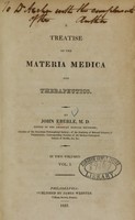 view A treatise of the materia medica and therapeutics (Volume 1).