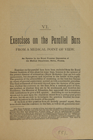 view Exercises on the parallel bars from a medical point of view : an opinion / by the Royal Prussian Deputation of the Medical Department, Berlin, Prussia.