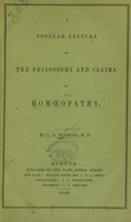 view A popular lecture on the philosophy and claims of homoeopathy / by L.D. Fleming.