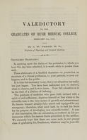 view Valedictory to the graduates of Rush Medical College, February 5th, 1862 / by J.W. Freer, M.D.