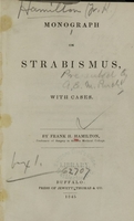 view Monograph on strabismus : with cases / by Frank H. Hamilton.