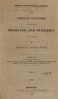 view The American cyclopedia of practical medicine and surgery: a digest of medical literature (Volume 1).