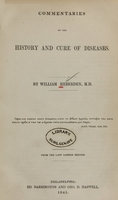 view Commentaries on the history and cure of diseases / by William Heberden.