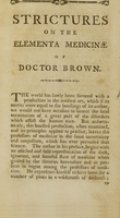 view Strictures on the Elementa medicinae of Doctor Brown / by Phinehas Hedges.