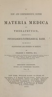 view A new and comprehensive system of materia medica and therapeutics, arranged upon a physiologico-pathological basis: for the use of practitioners and students of medicine (Volume 2).