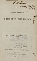 view The homoeopathic domestic physician / by Charles J. Hempel.