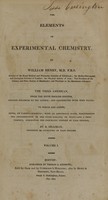 view The elements of experimental chemistry (Volume 1).