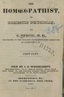 view The homoeopathist, or, Domestic physician / by C. Hering.