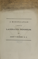 view A modification of the usual operation for lacerated perineum / by John T. Hodgen.