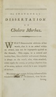 view An inaugural dissertation, on cholera morbus : submitted to the examination of the Rev. John Ewing, S.T.P. provost ; the trustees and medical professors of the University of Pennsylvania, for the degree of Doctor of Medicine : on the twelfth day of May, A.D. 1791 / by David Hosack, A.B. of New-York.