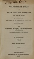 view Philosophical essays on morals, literature, and politics (Volume 1).