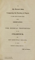 view Remarks on the medical properties of the stramonium : Being a series of facts and observations, made for the purpose of ascertaining the qualities and effects of that valuable plant.