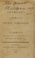 view The student's chemical pocket companion / by W. S. Jacobs, M.D.