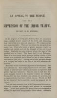 view An appeal to the people for the suppression of the liquor traffic : a prize essay / by H.D. Kitchel.