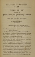 view Fifth report concerning the aid and comfort given by the Sanitary Commission to sick and invalid soldiers / by Frederick N. Knapp.