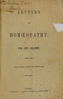 view Letters on homoeopathy, for and against.