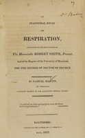 view An inaugural essay on respiration.