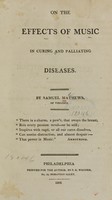 view On the effects of music in curing and palliating diseases / by Samuel Mathews, of Virginia.
