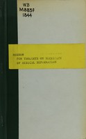view A few thoughts on the necessity of medical reformation : in a  lecture delivered before the class of the Reformed Medical School of Cincinnati, Ohio, November 6, 1843 / by T.V. Morrow.