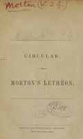 view Circular : Morton's lethēon.