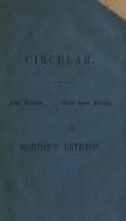 view Circular : Morton's lethéon.