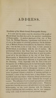 view An address delivered before the Rhode-Island Homoeopathic Society / by A. Howard Okie.