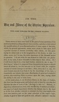 view On the use and abuse of the uterine speculum : with some remarks on the uterine polypus.